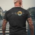 Retro Heartbeat Water Polo Sport Lifeline Vintage Men's T-shirt Back Print Gifts for Old Men