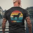 Retro Labrador Silhouette Kurzärmliges Herren-T-Kurzärmliges Herren-T-Shirt im Sonnenuntergang Design Geschenke für alte Männer