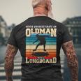 Retro Longboarder Longboard T-Shirt mit Rückendruck Geschenke für alte Männer
