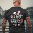 Retro One Hoppy Speech Therapist Slp Bunny Easter Day Men's T-shirt Back Print Gifts for Old Men