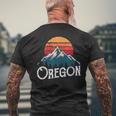 Retro Oregon Or Mountains Outdoor Wildness Men's T-shirt Back Print Gifts for Old Men