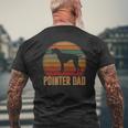 Retro Pointer Dad Rott Dog Owner Pet Pointer Father Mens Back Print T-shirt Gifts for Old Men
