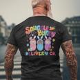 Retro Snuggle Bunny Delivery Easter Labor And Delivery Nurse Men's T-shirt Back Print Gifts for Old Men