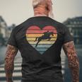 Retro Sunset Horse Lover Rider Equestrian Horseman Men's T-shirt Back Print Gifts for Old Men