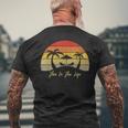 Retro Sunset Palm Tree Beach Scene This Is The Life Men's T-shirt Back Print Gifts for Old Men