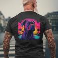 Retro Sunset Presa Canario Dog Black T-Shirt mit Rückendruck Geschenke für alte Männer