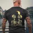 Retro Total Solar Eclipse 2024 Skeleten For Women Men's T-shirt Back Print Gifts for Old Men
