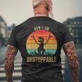 Retro Now I Am Unstoppable T-Rex Vintage Men's T-shirt Back Print Gifts for Old Men