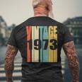 Retro Vintage 1973 51 Yrs Old Bday 51St Birthday Men's T-shirt Back Print Gifts for Old Men