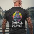 Retro Vintage Arcade Distressed Pinball Player Men's T-shirt Back Print Gifts for Old Men