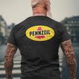 Retro Vintage Gas Station Pennzoil Motor Oil Car Bike Garage Men's T-shirt Back Print Gifts for Old Men
