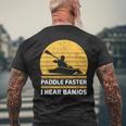 Retro Vintage Kayaking Paddle Faster I Hear Banjos Men's T-shirt Back Print Gifts for Old Men