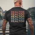 Retro Vintage Realtor Real Estate Agent Idea Men's T-shirt Back Print Gifts for Old Men