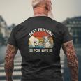 Retro Vintage Squirrel Best Friend For Life Fist Bump Mens Back Print T-shirt Gifts for Old Men