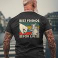 Retro Vintage Squirrel Best Friend For Life Fist Bump Mens Back Print T-shirt Gifts for Old Men