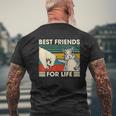 Retro Vintage Squirrel Best Friend For Life Fist Bump V2 Mens Back Print T-shirt Gifts for Old Men