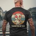 Retro Vintage Thinking Of You Voodoo Doll Love Joke Men's T-shirt Back Print Gifts for Old Men