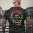 Retro Vinyl Collector Record Player Men's T-shirt Back Print Gifts for Old Men