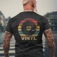 Retro Vinyl Schallplatte Kurzärmliges Herren-T-Kurzärmliges Herren-T-Shirt Design, Schwarz Vintage Musik Tee Geschenke für alte Männer