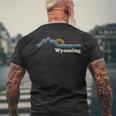 Retro WyomingVintage Sunrise Mountains Men's T-shirt Back Print Gifts for Old Men