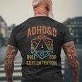 Retrointage Adhs & D Rolle Für Konzentration Für Gamer T-Shirt mit Rückendruck Geschenke für alte Männer