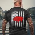 Rhino Us Flag Men's T-shirt Back Print Gifts for Old Men