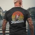 Robin Bird Bird Lover Men's T-shirt Back Print Gifts for Old Men