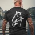 Rock Bear Playing Guitar Guitar Bear Music Men's T-shirt Back Print Gifts for Old Men