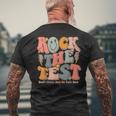 Rock The Test Testing Day Don't Stress Do Your Best Test Day Men's T-shirt Back Print Gifts for Old Men
