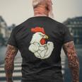 Rooster At The Gym Swole Workout Mens Back Print T-shirt Gifts for Old Men