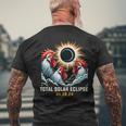 Rooster Howling At Solar Eclipse Men's T-shirt Back Print Gifts for Old Men