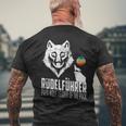 Rudelführer Wolf Head Father's Day Rudel Dadintage Dad Wolf T-Shirt mit Rückendruck Geschenke für alte Männer