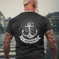 Rügen Rüganer Island Retro Vintage Logo Anchor Idea T-Shirt mit Rückendruck Geschenke für alte Männer