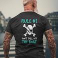 Rule 1 Dont Fall Off The Boat Cruise Pirate Mens Back Print T-shirt Gifts for Old Men