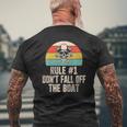 Rule 1 Don't Fall Off Boat Pirate Skull Tampa Gasparilla Mens Back Print T-shirt Gifts for Old Men