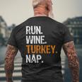 Run Wine Turkey Nap Running Thanksgiving Runner Men's T-shirt Back Print Gifts for Old Men
