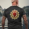 Sacred Heart Of Jesus Christ Catholic Blessing Vintage Men's T-shirt Back Print Gifts for Old Men