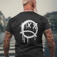 Sad Face Black Graffiti Spray Pattern Men's T-shirt Back Print Gifts for Old Men