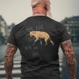 Safari Animal Common Laughing Hyena Men's T-shirt Back Print Gifts for Old Men