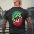 Saint Kitts And Nevis Lion Pride Saint Kitts And Nevis Flag Men's T-shirt Back Print Gifts for Old Men