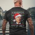 Santa Joe Biden Happy 4Th Of July Ugly Christmas Sweater V3 Mens Back Print T-shirt Gifts for Old Men