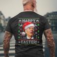 Santa Joe Biden Happy Easter Ugly Christmas V22 Mens Back Print T-shirt Gifts for Old Men