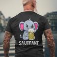 Saufifant Party Elefant Alkohol Bier Saufen Feiern T-Shirt mit Rückendruck Geschenke für alte Männer