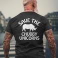 Save The Chubby Unicorns Retro Vintage Rhino Unicorn Men's T-shirt Back Print Gifts for Old Men