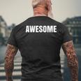 Says Awesome One Word Men's T-shirt Back Print Gifts for Old Men