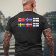 Scandinavia Flag The Nordic Country's Flag Northern Europe Men's T-shirt Back Print Gifts for Old Men