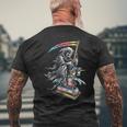 Scary Valhalla Grim Reaper Scythe Grunge Horror Gothic Men's T-shirt Back Print Gifts for Old Men