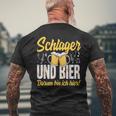 Schlager Und Bier Darum Bin Ich Hier Schlagerparty Costume T-Shirt mit Rückendruck Geschenke für alte Männer