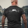 Schwalbe 2-Stroke Ddr Esten Suhl Motorcycle Heartbeat Ecg T-Shirt mit Rückendruck Geschenke für alte Männer