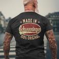 Schwenningen Retro Logo Schwenningen Black S T-Shirt mit Rückendruck Geschenke für alte Männer